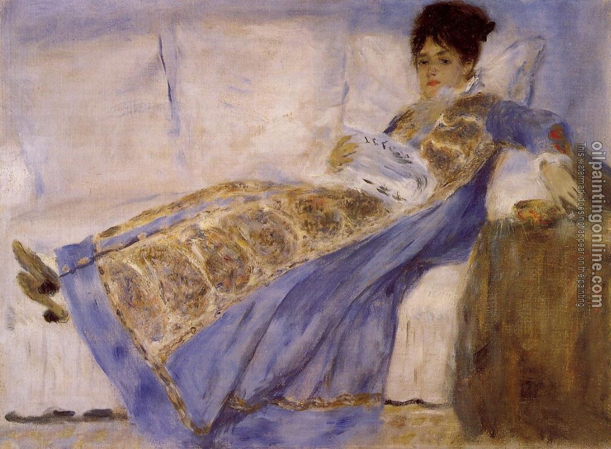 Renoir, Pierre Auguste - Madame Monet on a Sofa